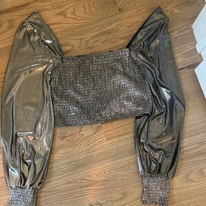 NWT Metallic Long Sleeve Women's Top M